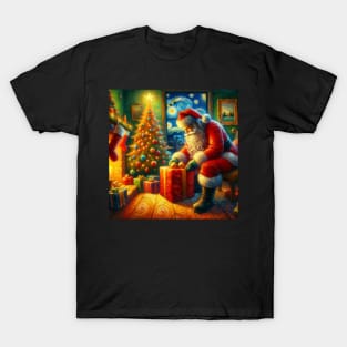 Stellar Santa - Starry Night Sky Holiday Art Prints T-Shirt